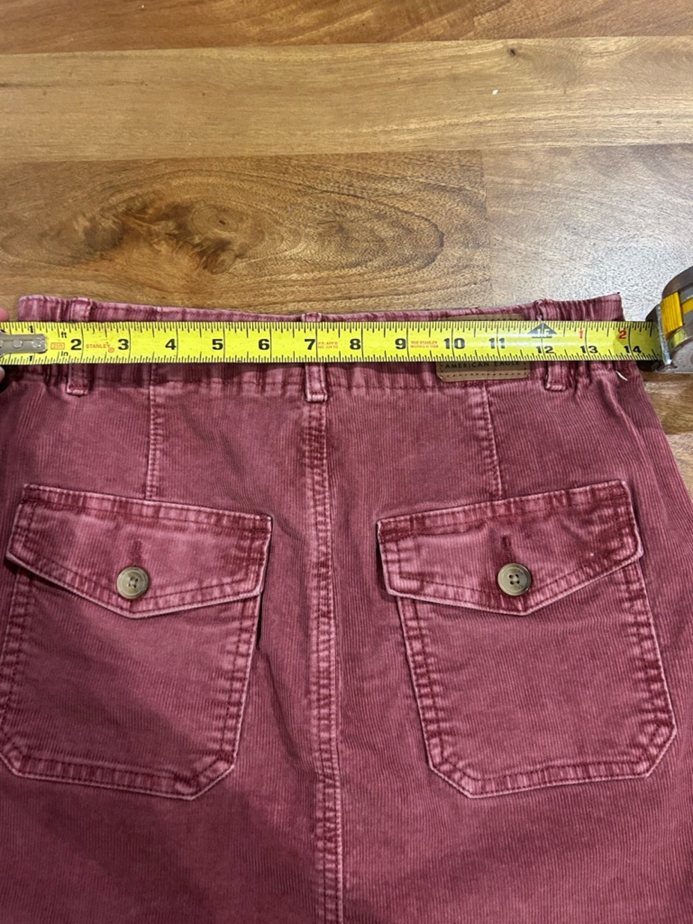 American Eagle Outfitters Washed Rose Corduroy Mini Skirt Size 0 - Picture 10 of 11